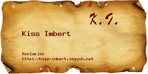 Kiss Imbert névjegykártya
